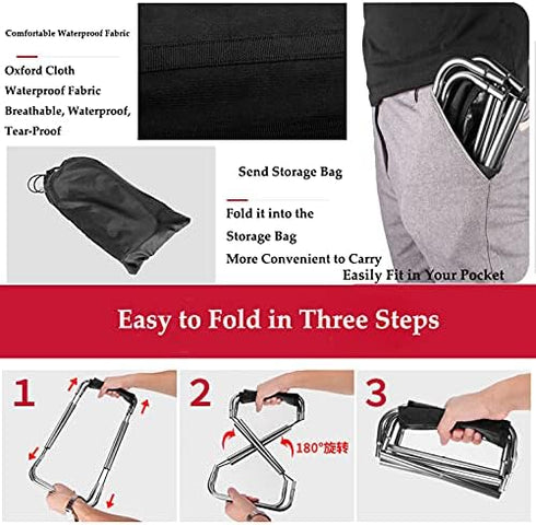 HomeTow 10"x 5"(24Ccmx11cm) Portable Chair Camping Folding Chairs Fishing Stool for Travel Use Camping Fishing Hiking