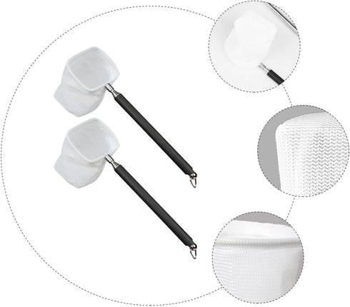 2pcs Angoily Extendable Handle Shrimp Nets Square Fine Mesh Aquarium Fishing Nets for Fish Tank and Shrimp Catching