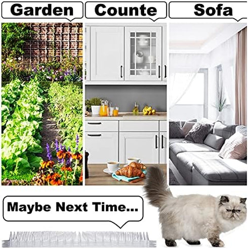 Nuanchu 12 Pieces Cat Repellent Outdoor Mat, Spiked Deterrent Pet Mat for Outdoor Garden Window Sofa