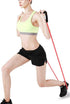 Resistance Exercise Band - Stretch Rubber Tube Workout Fitness with Comfortable Handles for Yoga Gym (Red)
