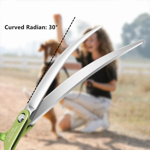 HASHIMOTO Curved Scissors for Dog Grooming, Extremely Light Weight, 6.5 inch, 30 Degree Curved Blade, Matt Surface