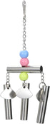 Bird Stainless Steel Bells String, Parrot Hanging Chew Toy for Parakeet, Cockatiel, Cockatoo (Silver)