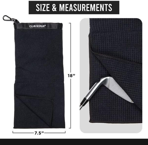 Towel Pro Golf Club and Ball Cleaning Pouch with Attached Towel, Waterproof Exterior, Machine Washable Microfiber