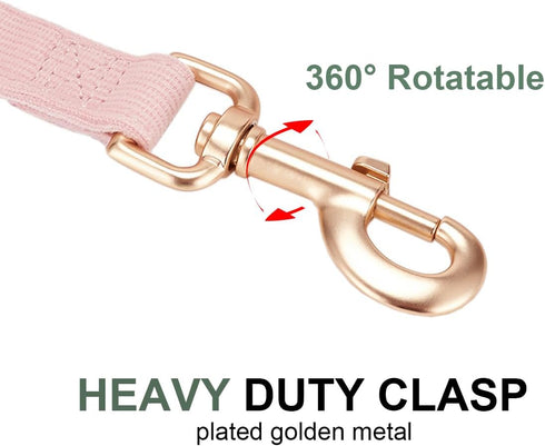 Corduroy Dog Leash - 5 Ft Length for Small Medium Large Dogs (Light Pink, Small)