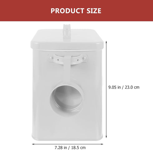 TOPPERFUN Iron Airtight Storage Bucket with Lid White Dry Food Container for Kitchen Flour Canister Suitable for Pantry