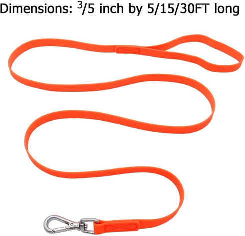 Waterproof Dog Training Leash, 50FT 30FT 15FT 10FT 5FT, Heavy Duty Recall Long Lead for Large Medium Small Dogs