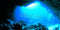 Aquarium Background Poster, Under Water Cave Sunlight Fish Tank Backdrop Decorations (24" x 16")