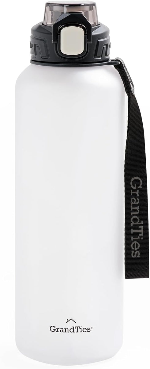 GRANDTIES Sports Tritan Plastic Water Bottle with Straw, Leakproof BPA Free, Dishwasher Safe for Gym and Outdoor