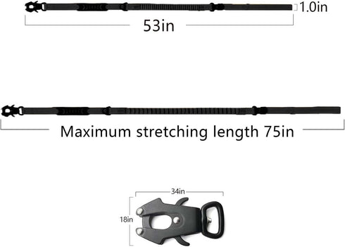 4-6FT Heavy Duty Dog Leash for Large Dogs, Shock Absorbing Bungee with 2 Padded Handles and Car Seatbelt