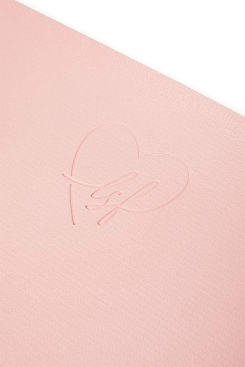 Love Sweat Fitness Premium Yoga Mat - 5mm Pink and Marble Pattern Reversible Non-Slip