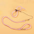 Adjustable Leash Harness with Bell for Rat, Mouse, Squirrel, Guinea Pig Walking Training (Pink)