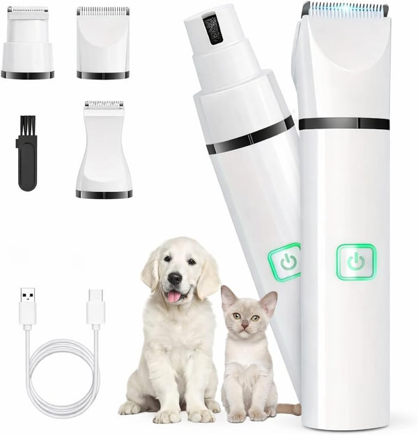 Luxuz 3-in-1 Dog & Cat Grooming Kit, Rechargeable Quiet Pet Clippers with Nail