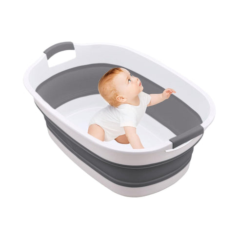 Generic 40x60x24cm Bath Tub PP+TPE Folding Washing Basin, Easy Drain Structure | Perfect for Dog Washing, Child