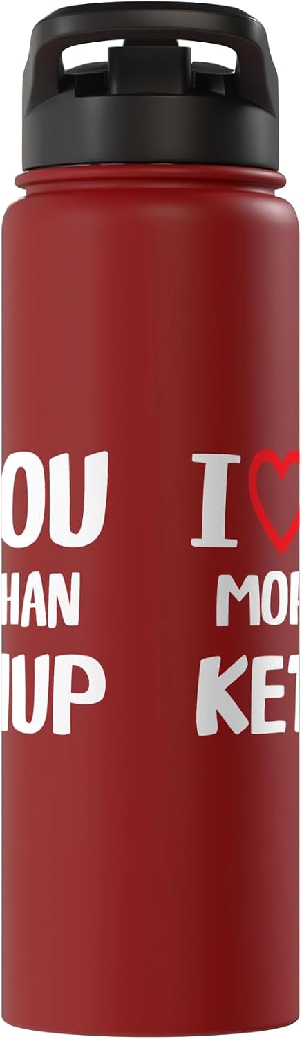 I heart You More than ketchup Thanksgiving I love You more than ketchup Shirt Funny Women Christmas Stainless Steel