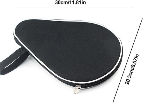 Table Tennis Bat Bag - Ping Pong Paddle Pouch with Ball Storage Pocket, Waterproof Inner Liner Protection