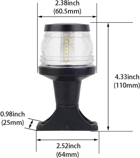 12-24V Young Marine Boat All Around LED Fixed Mount Navigation Light