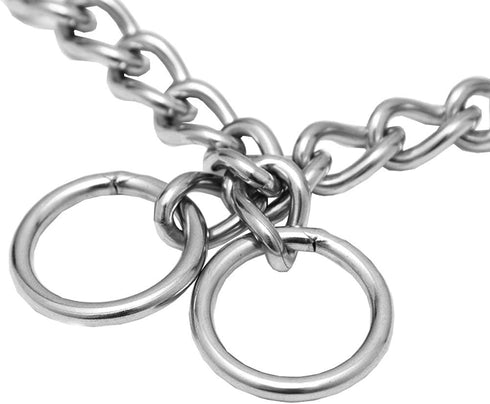 SGODA Chain Dog Training Choke Collar, 304 Stainless Steel, 22 in Total Length, 3 mm