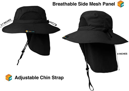 SUN CUBE Wide Brim Sun Hat for Men Women, Fishing Hats with UV Protection, UPF 50+