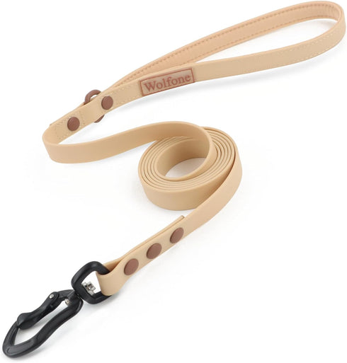 5ft Waterproof Dog Leash with Carabiner, Soft Handle, Easy Care, 15mm*2.0mm, Sand