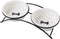 Ceramic Elevated Pet Raised Cat Food Bowls Set, 12 Ounce Bowls for Small Dogs, Dishwasher Safe Dog Bowls