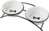 Ceramic Elevated Pet Raised Cat Food Bowls Set, 12 Ounce Bowls for Small Dogs, Dishwasher Safe Dog Bowls