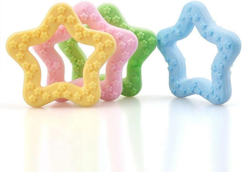1Pc Random Color Star Shaped Dog Chew Toys, Elasticity Teeth Cleaning, Indoor and Outdoor Pet Supplies
