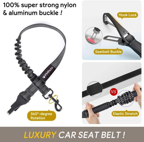 Premium Small Dog Car Seat - Waterproof Car Seats for Small/Medium Dogs, Pet Seat with Clip-On Leash for Travel Carrier