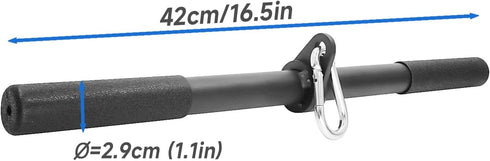Straight Bar Pulldown Bar for LAT Pulley System - Rowing Machine Handle Exercise Home Gym Attachment Strength Training