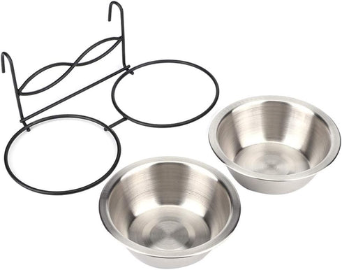 Stainless Steel Dual Hanging Food Water Bowl Feeder with Hook for Cat Pet Dog Puppy Crate Cage, Kennel, and Crate Feeder Dish for Food Water, Dog Plates Bowl, Feeding Bowl