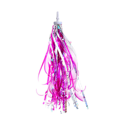 Kids Bicycle Handlebar Streamers, Sparkle Tassel Ribbon for Girls and Boys in Hot Pink