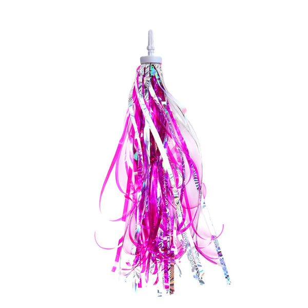 Kids Bicycle Handlebar Streamers, Sparkle Tassel Ribbon for Girls and Boys in Hot Pink