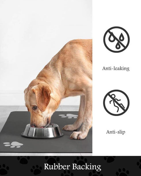 Absorbent Pet Feeding Mat for Food and Water Bowl - Quick Dry Dog Water Dispenser Mat, No Stains, Dog Accessories