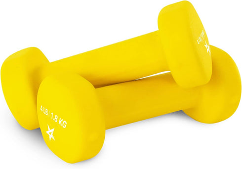 Yes4All Neoprene Coated Dumbbell Hand Weight Sets of 2 - Multiple Weights, 15 Colors, Anti-roll, Anti-Slip