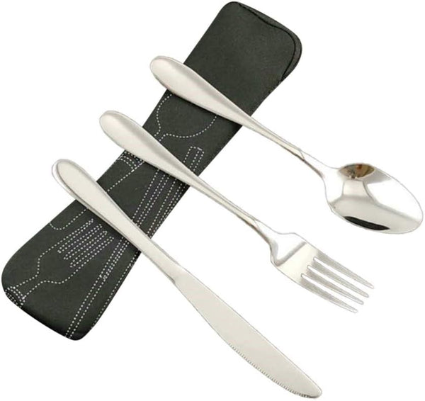 Ochine Portable Travel Utensils Set Portable Stainless Steel Flatware Sets Travel Camping