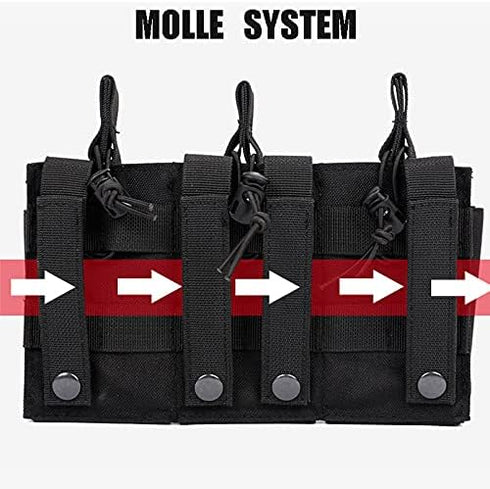 Triple Mag Pouch Open-Top Rifle and Pistol Magazine Pouches for M4 M16 AK Military Gear