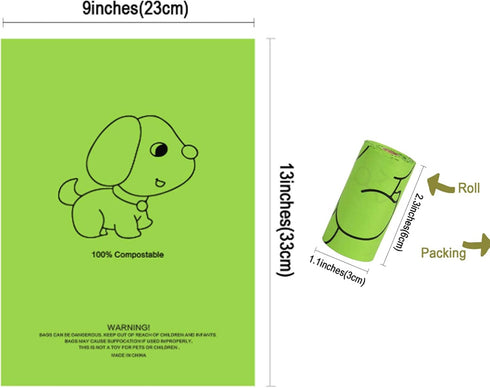 2 Packs Petmolico Dog Poop Bag Holder Leash Attachment, Waste Bag Dispenser Zippered Pouch, Fits Any Leash, Includes