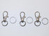 JL Missouri Parts & Misc. 3X 1 1/4" 1/2" Snap Hooks Lanyard Keychain Clips with Split Rings, Spring Loaded Lobster