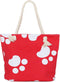 Premium Dog Cat Puppy Kitty Animal Paws Print Canvas Tote Shoulder Bag