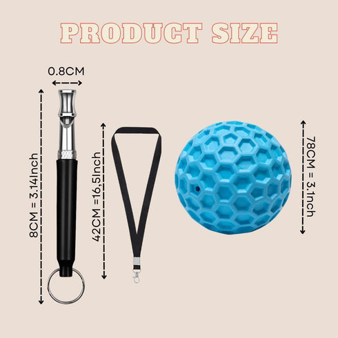 Generic Set 2025 Complete Interactive for Dogs Durable Sound Ball for Play and High - Frequency Calming Whistle