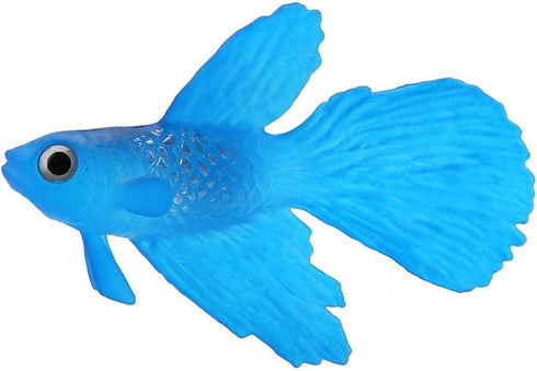 HEEPDD Fish Tank Decorations, Funny Artificial Silicone Betta Fish Tank Ornament for Freshwater Saltwater (Blue Betta