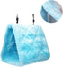Pet Bird Nest Hammock Hanging Cave Bed - Plush Snuggle Happy Hut Tent (Small, Blue)