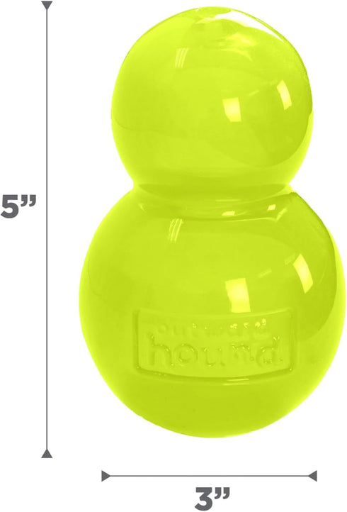 5-Inch Outward Hound Double-Tuff Stuffable Dog Toy, Large Green - Treat Dispensing Chew Ball for Medium to Large Dogs