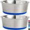Gorilla Grip Stainless Steel Dog Bowl Set of 2, Heavy Duty Feeding Dishes with Rubber Base, Holds 2 Cups (16 fl oz)