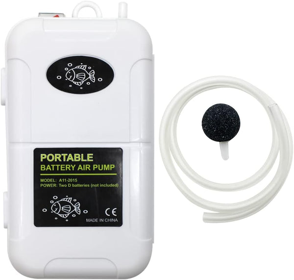 Portable Air Pump - Aquarium Aeration for Up to 6 Gallons, Fish Tank Air Bubble Aerator for Fishing and More