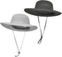 IYEBRAO 2 Pack Mens UV Protection Sun Hat with Neck Flap, Summer Foldable Mesh Boonie Cap for Fishing