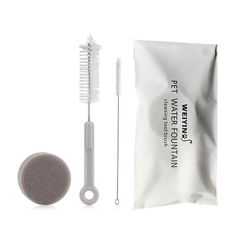 Amaping 3PCS Set Cat Water Fountain Brushes & Sponge, Drinking Glass Cleaning and Dog Pet Water Cat Dispenser Fountain