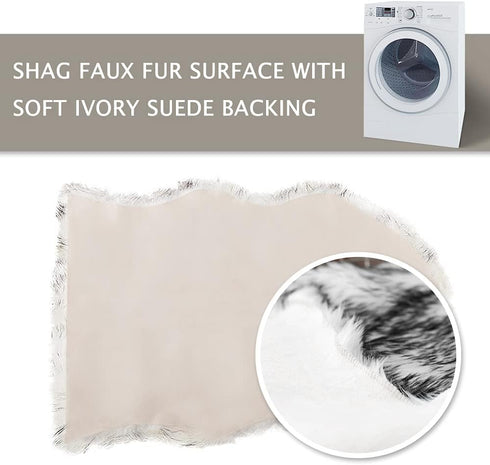 Faux Fur Dog Bed Rug Plush and Fluffy Mat for Dogs Cats, Luxury Soft Faux Sheepskin Area Rug (24 by 36 inches,