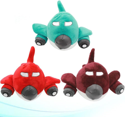 3-Pack FRCOLOR Dog Chew Toy Plane Shape Squeaky Interactive Pet Playing Toys for Puppies and Cats Bite Resistant