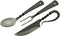 SZCO Supplies 7.25" Medieval Eating Utensil Set: Fork, Knife, Spoon, Carbon Steel, Multicolor (HS-4406)