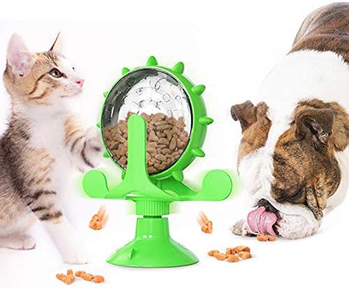 Spinning Cat Windmill Toy Light-Up Cat Scratcher & Self-Grooming Spinner with Suction